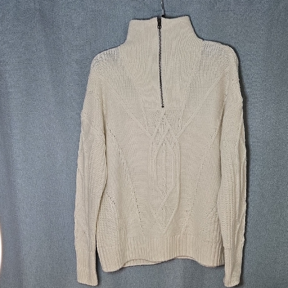 Natural Reflections Cream Quarter Zip Sweater